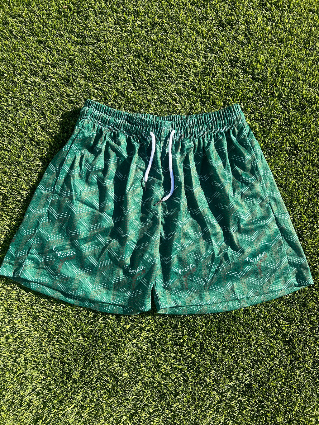 lucky green custom luxury mesh shorts
