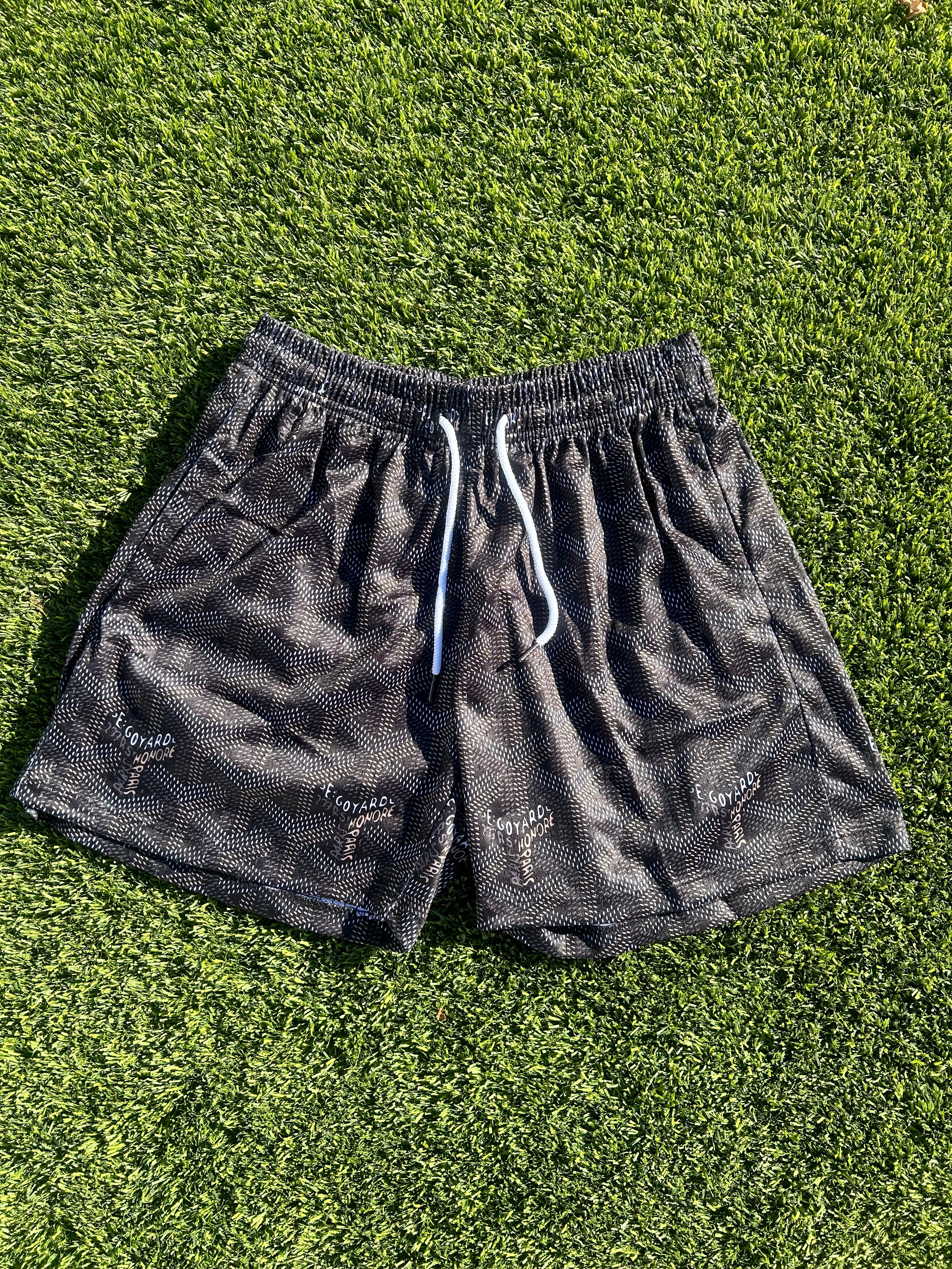 black 5' luxury custom mesh shorts