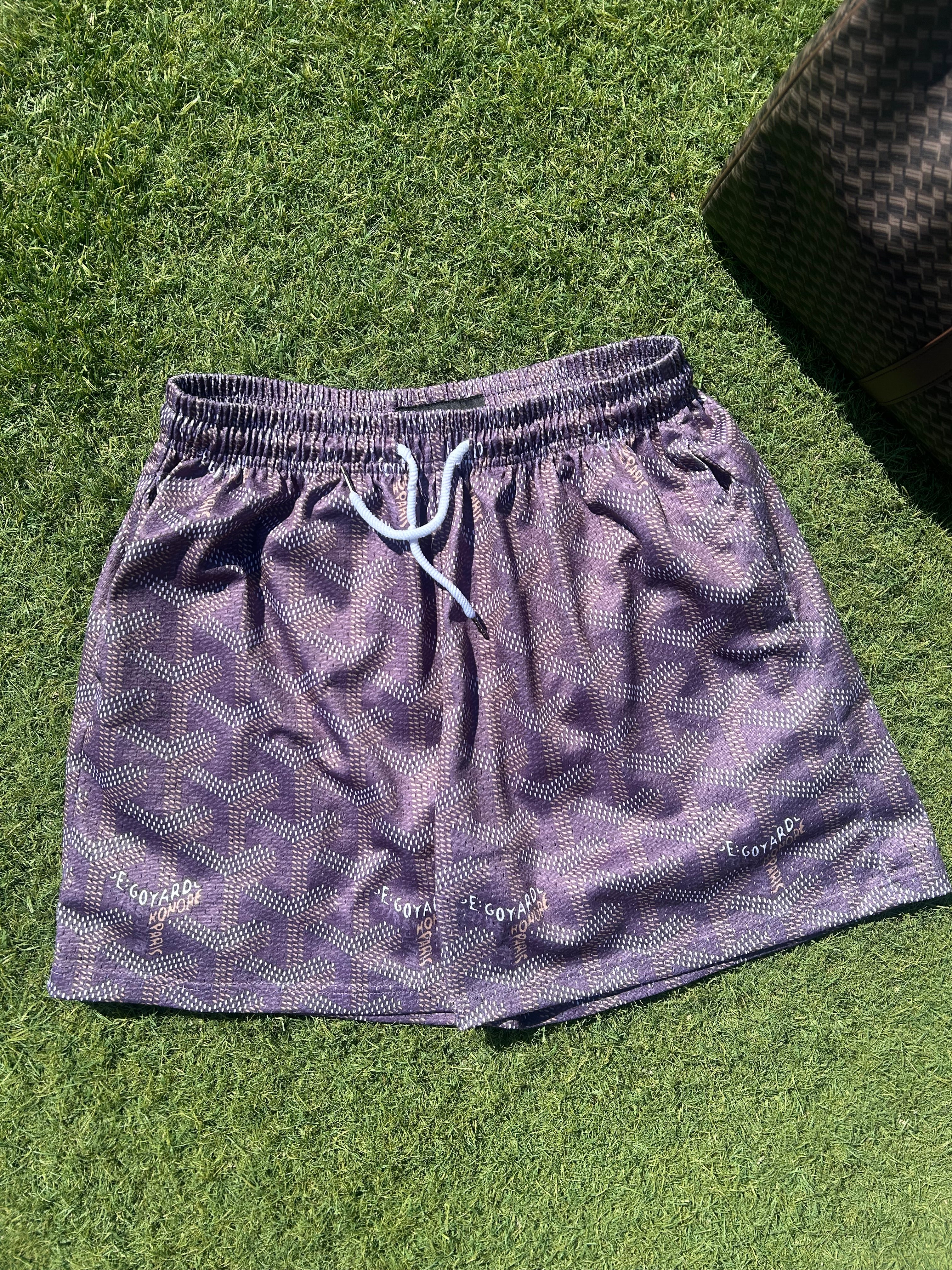 "matte violet" luxury custom mesh shorts