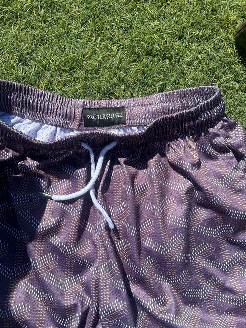 "matte violet" luxury custom mesh shorts