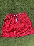 red custom 5' luxury mesh shorts