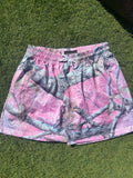 "saguaro's" premium pink camo mesh shorts
